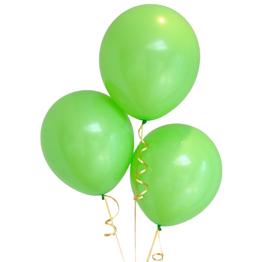 Bag of 100 Neon Green Colour 12" Latex Balloons