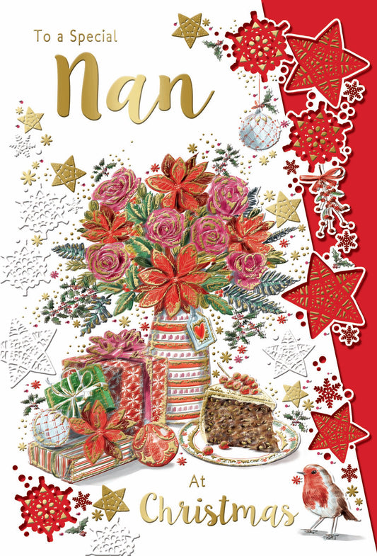 To a Special Nan Stack of Gifts Design Christmas Card