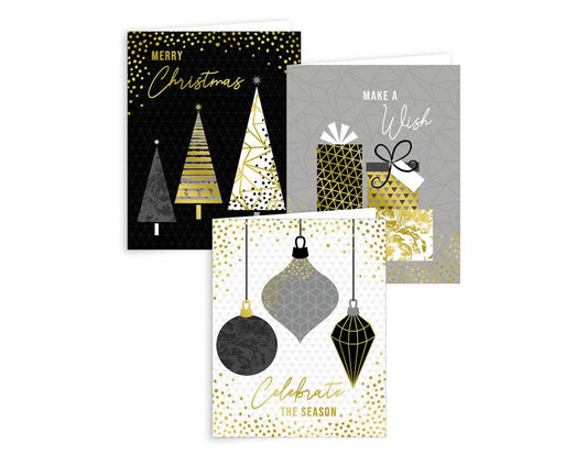 Pack of 12 Contemporay Design Mini Christmas Cards