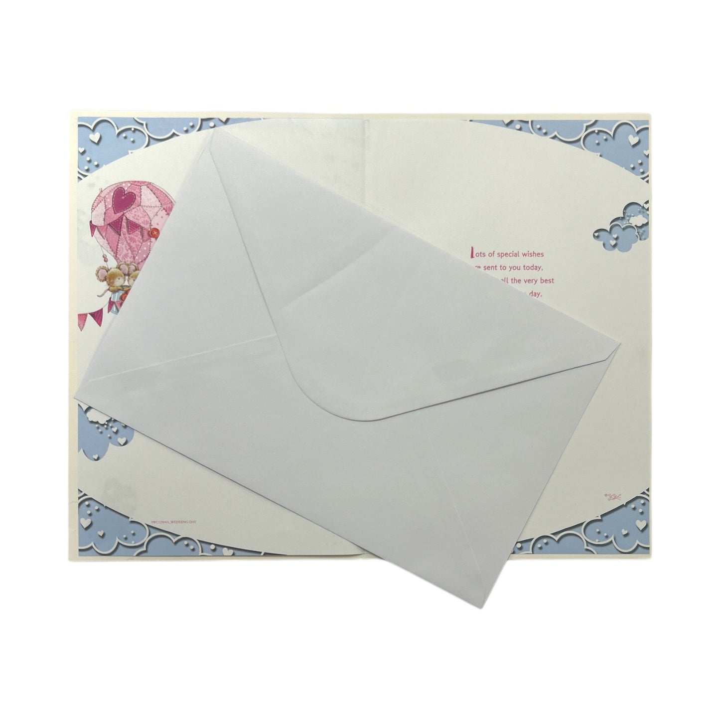 On Your Wedding Day Couple Mice Hot Air Balloon Design Congratulations Card