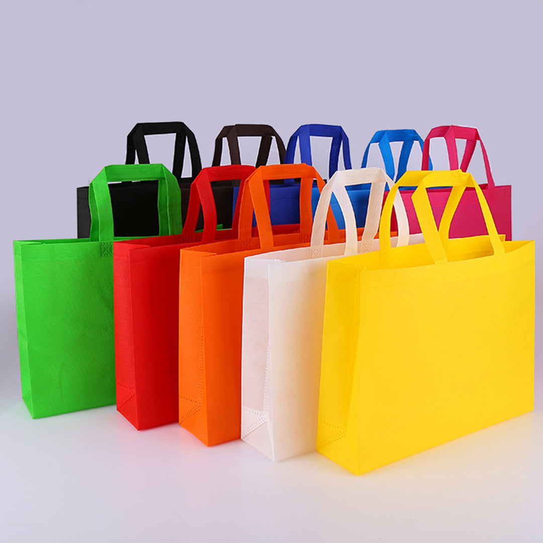 Pack of 100 Light Blue Coloured 35x25x10cm Non-Woven Bags with Handle