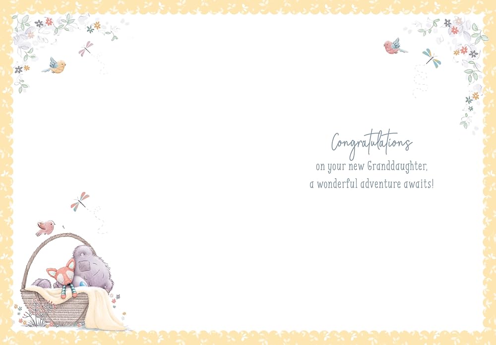 Bear In Blanket A New Wonderful Granddaughter Congratulations Card