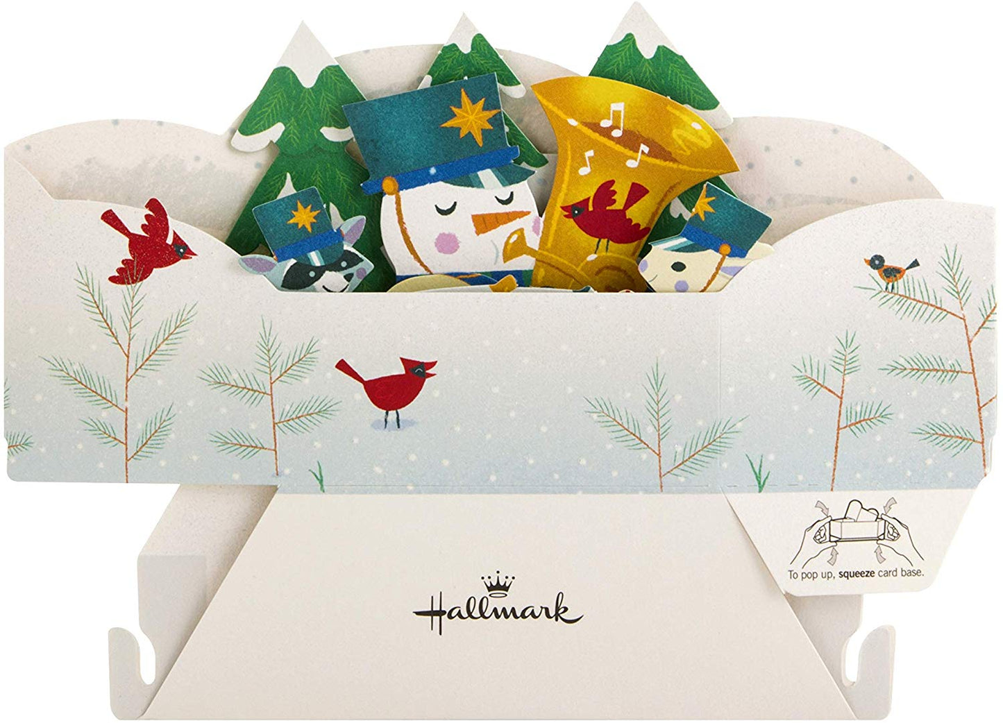 Pop-Up 3D Christmas Card from Hallmark Paper Wonder Festive Marching Band Design 