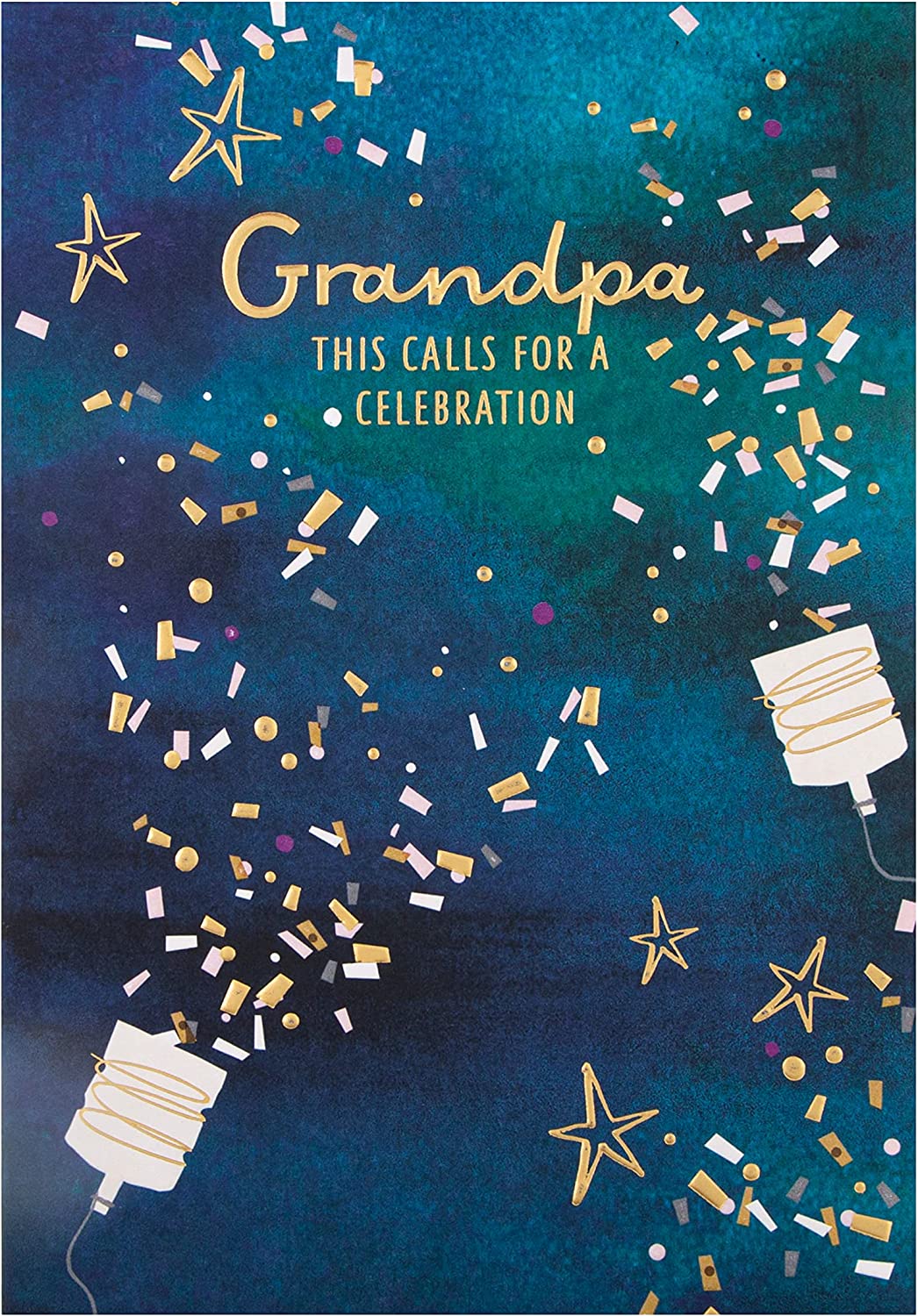 Contemporary Party Confetti Design Birthday Card for Grandpa