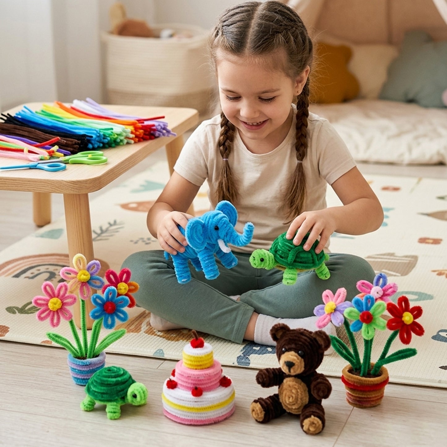 Pack of 250 Pink Coloured Pipe Cleaners 30cm x 6mm Craft Chenille Stems