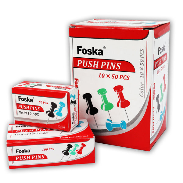 Bulk Pack of 500 Assorted Coloured Push Pins