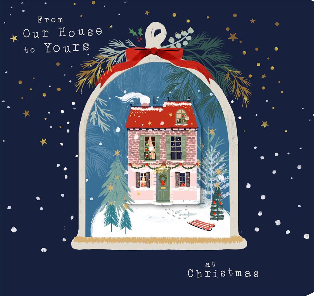 Snowglobe Design From Our House To Yours Christmas Card
