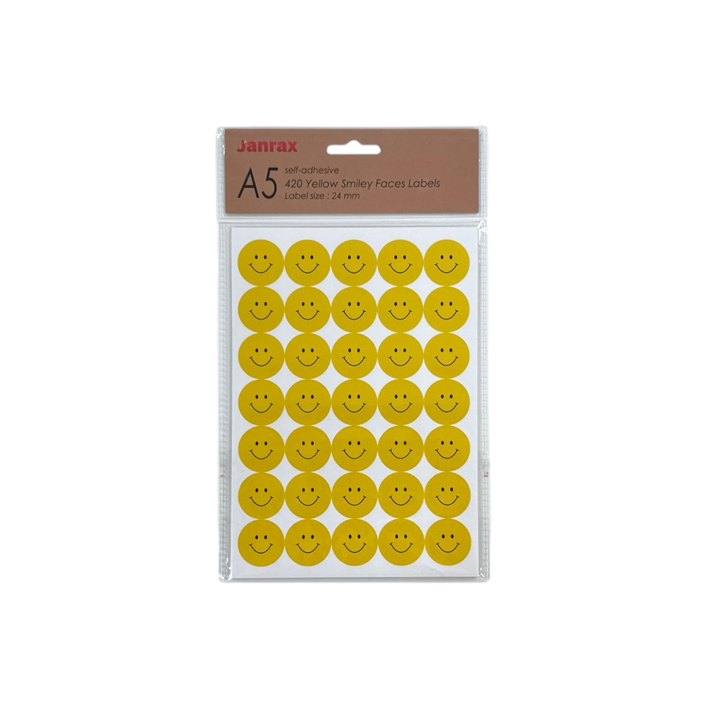 Pack of 5040 Yellow Smile Faces 24mm Self-Adhesive Labels