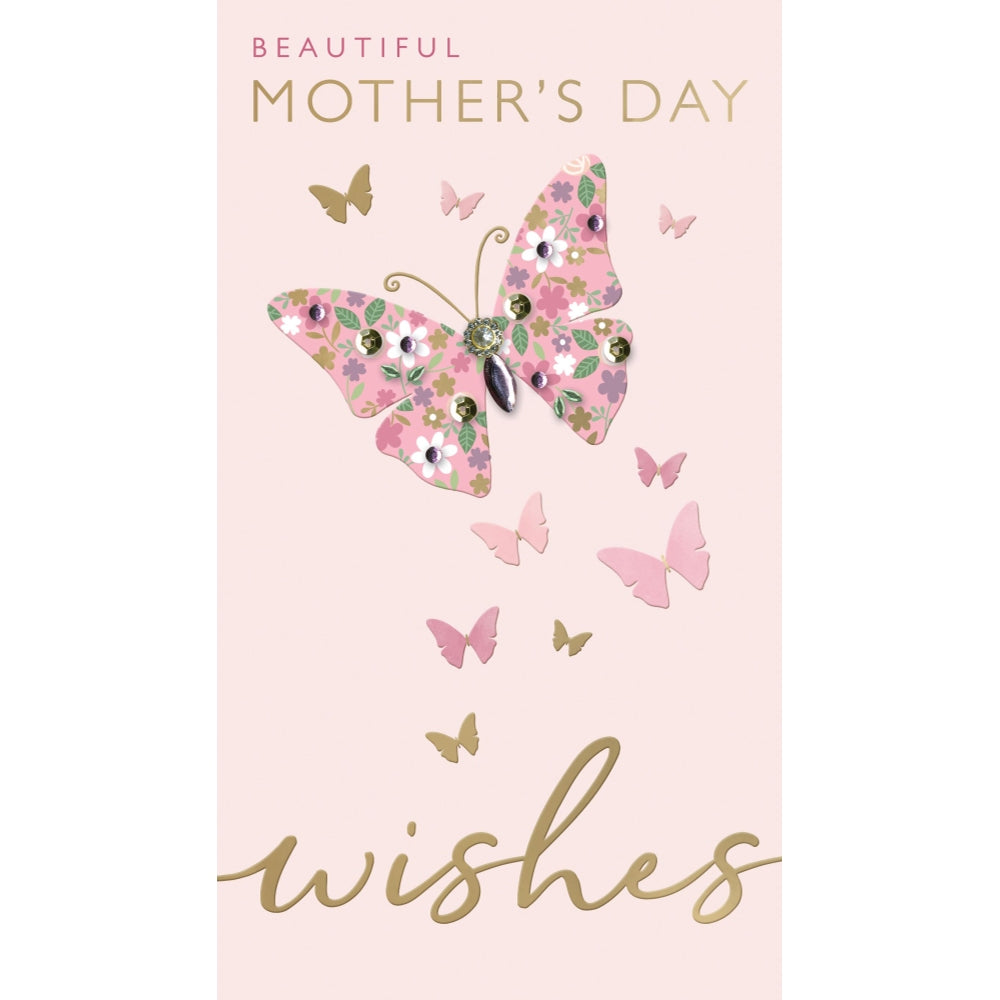 Beautiful Flutter in Luxury! Hand-Finished Mother's Day Card