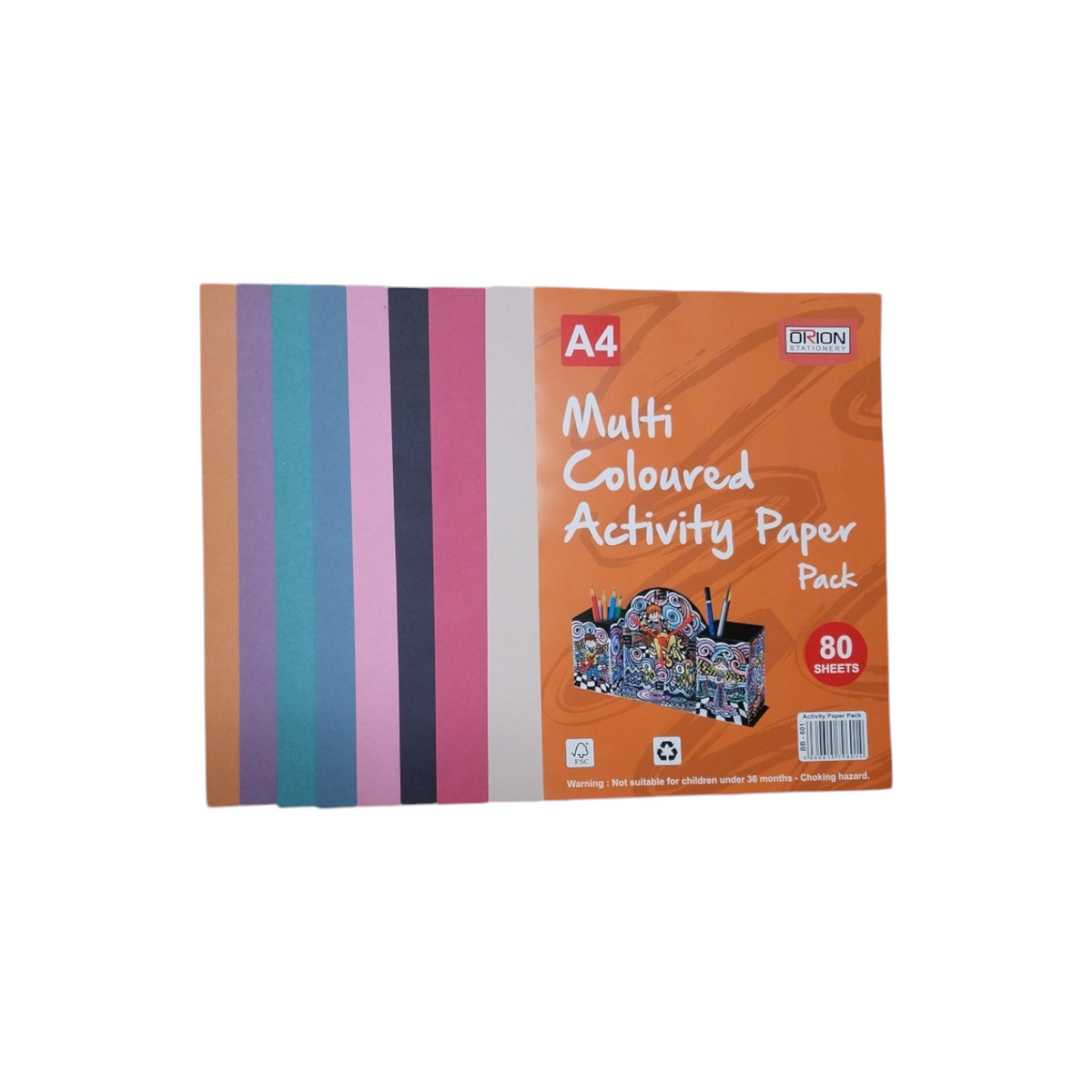 Pack of 80 A4 Assorted Coloured Activity Paper Sheets