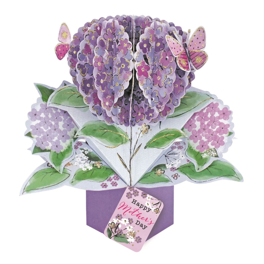 Purple Flowers Design 3D Pop-Up Mother's Day Card