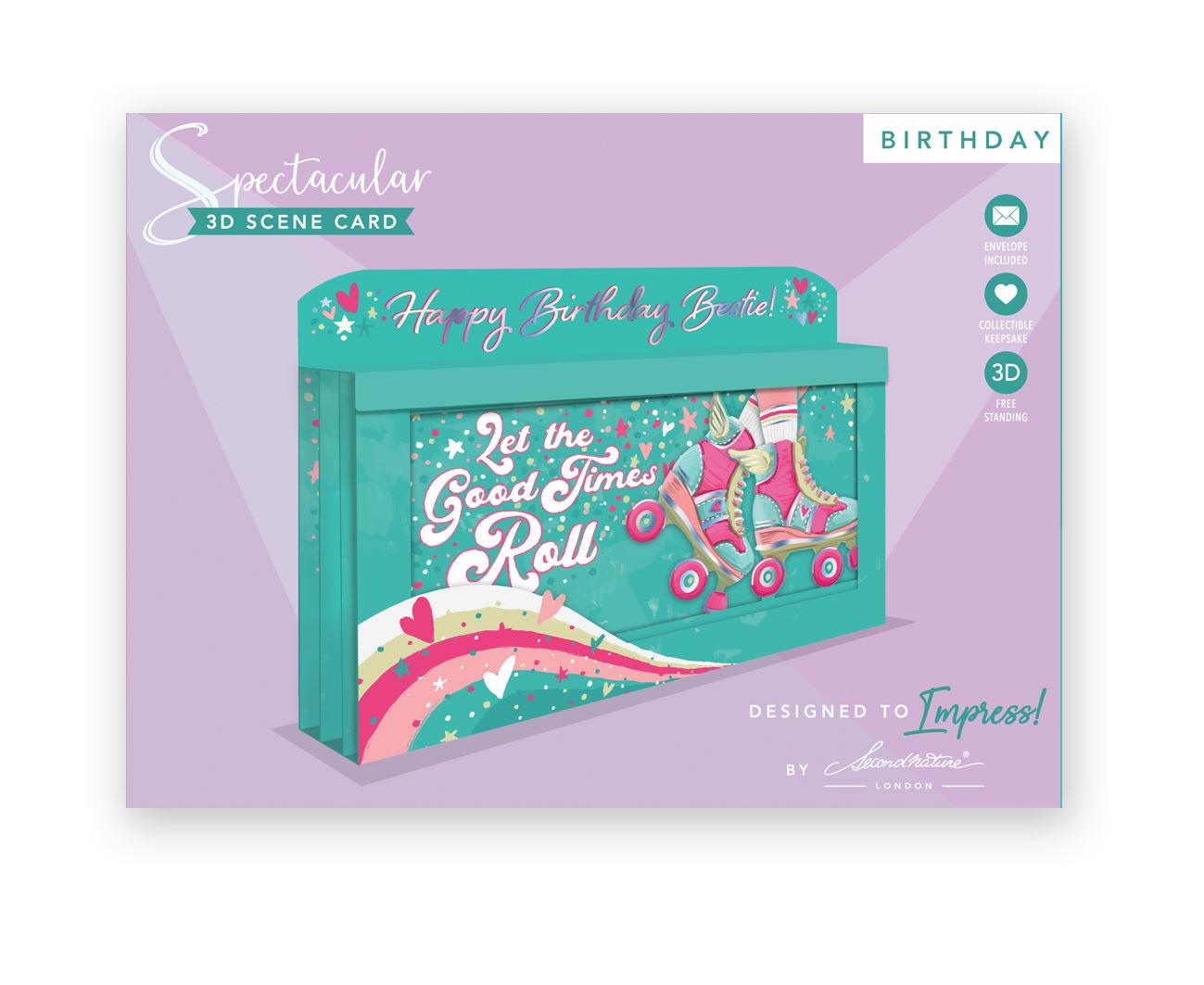 Roller Skates & Rainbows Best Friend Bestie Birthday Card