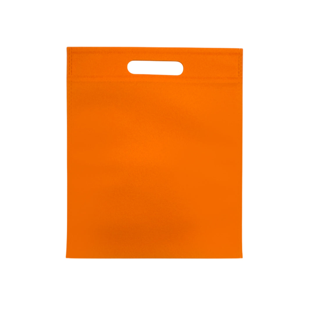 Pack of 50 Orange Coloured 30x25cm Non-Woven Patch Handle Bags