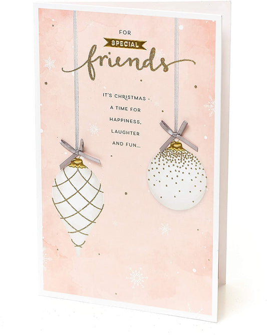 Special Friends Baubles Christmas Card 
