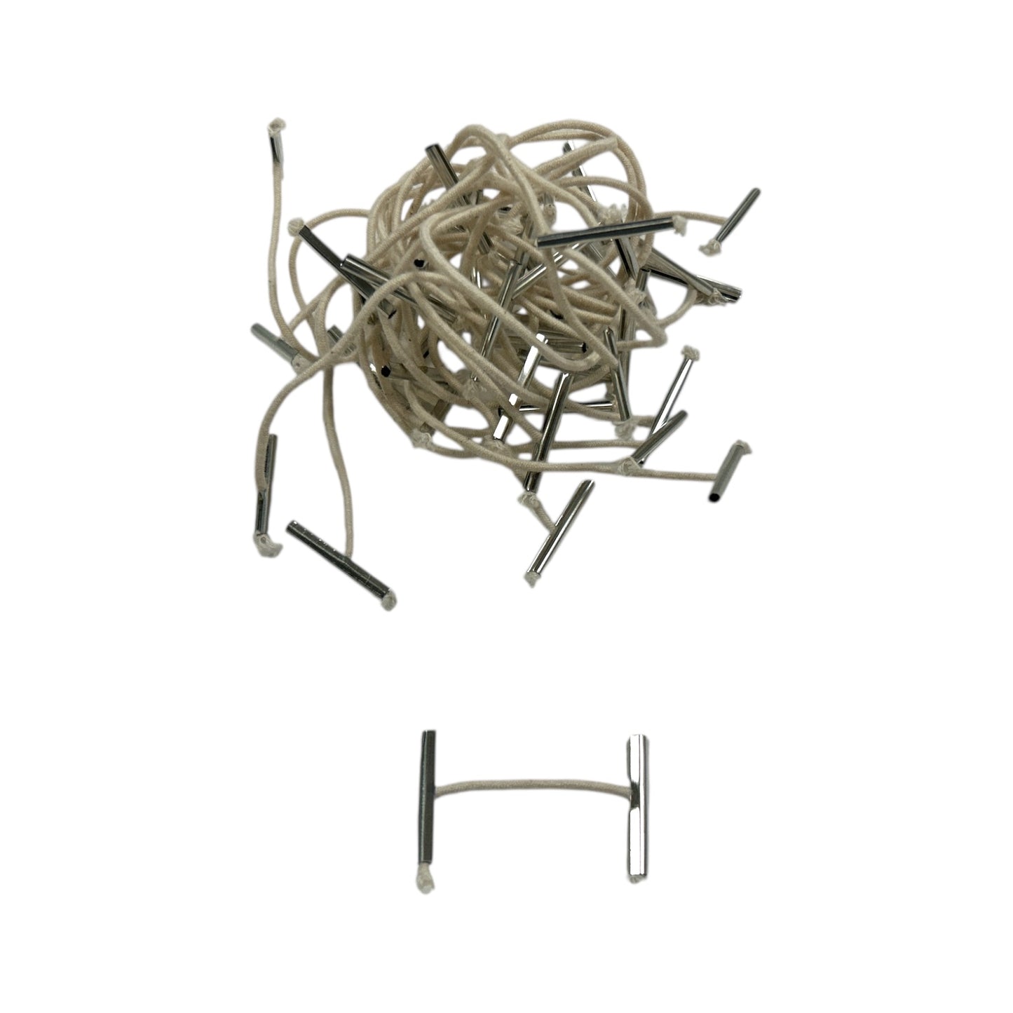 Pack of 1000 Elastic White 25mm Metal End Treasury Tags