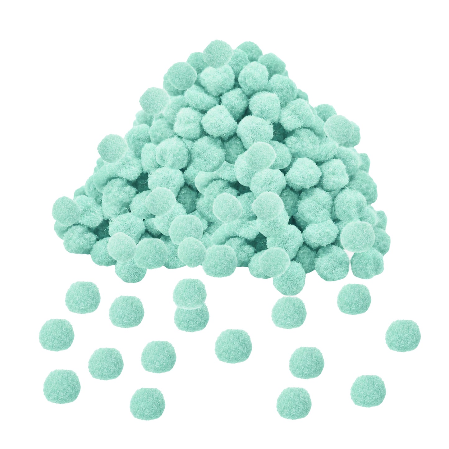 Pack of 500 Mint Pom Poms 1.5cm – Soft Fluffy Craft Balls