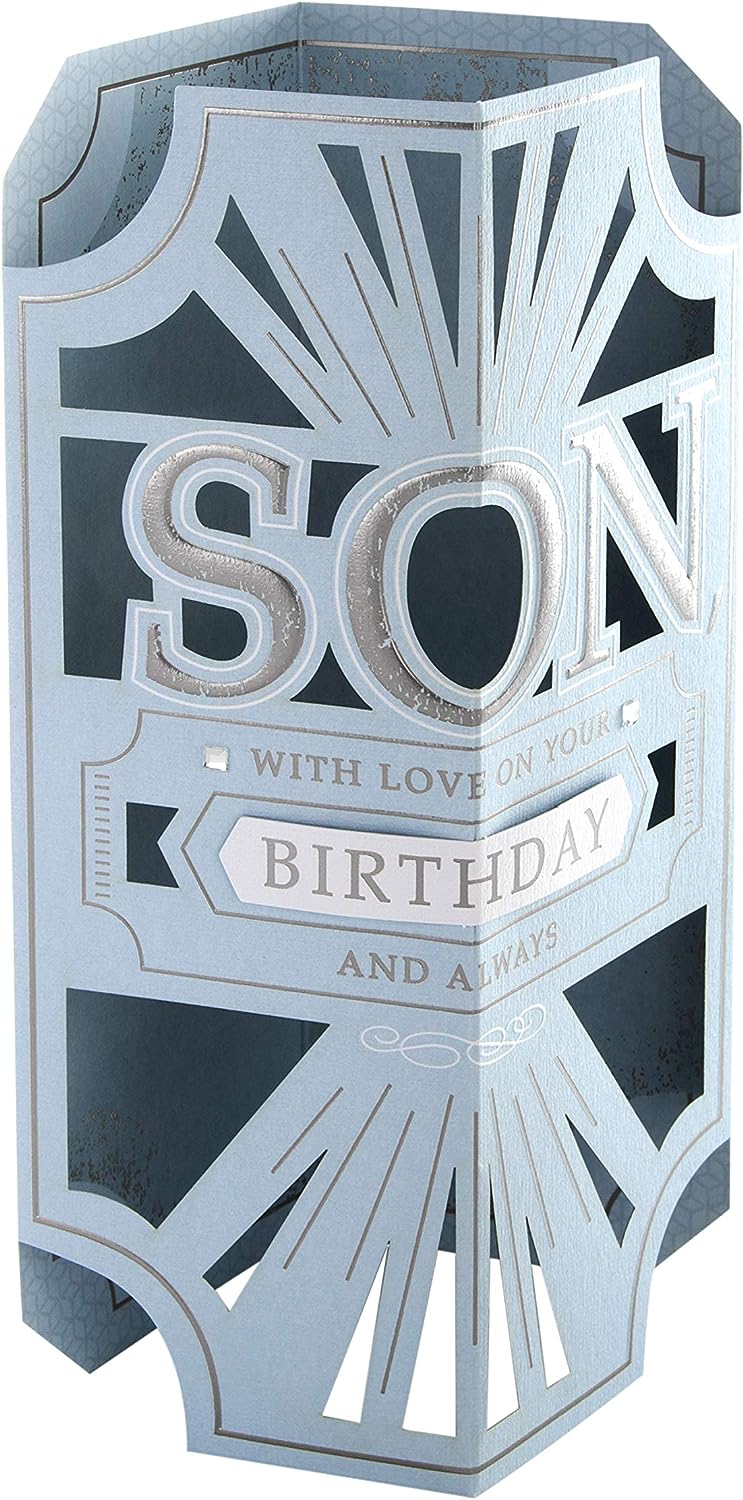 Son Birthday Card Classic Laser Cut 3D Design