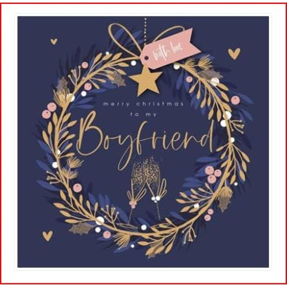 Boyfriend Christmas Card Wreath Design