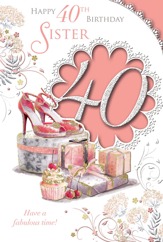 Happy 40th Birthday Sister Fabulous Design Celebrity Style Card