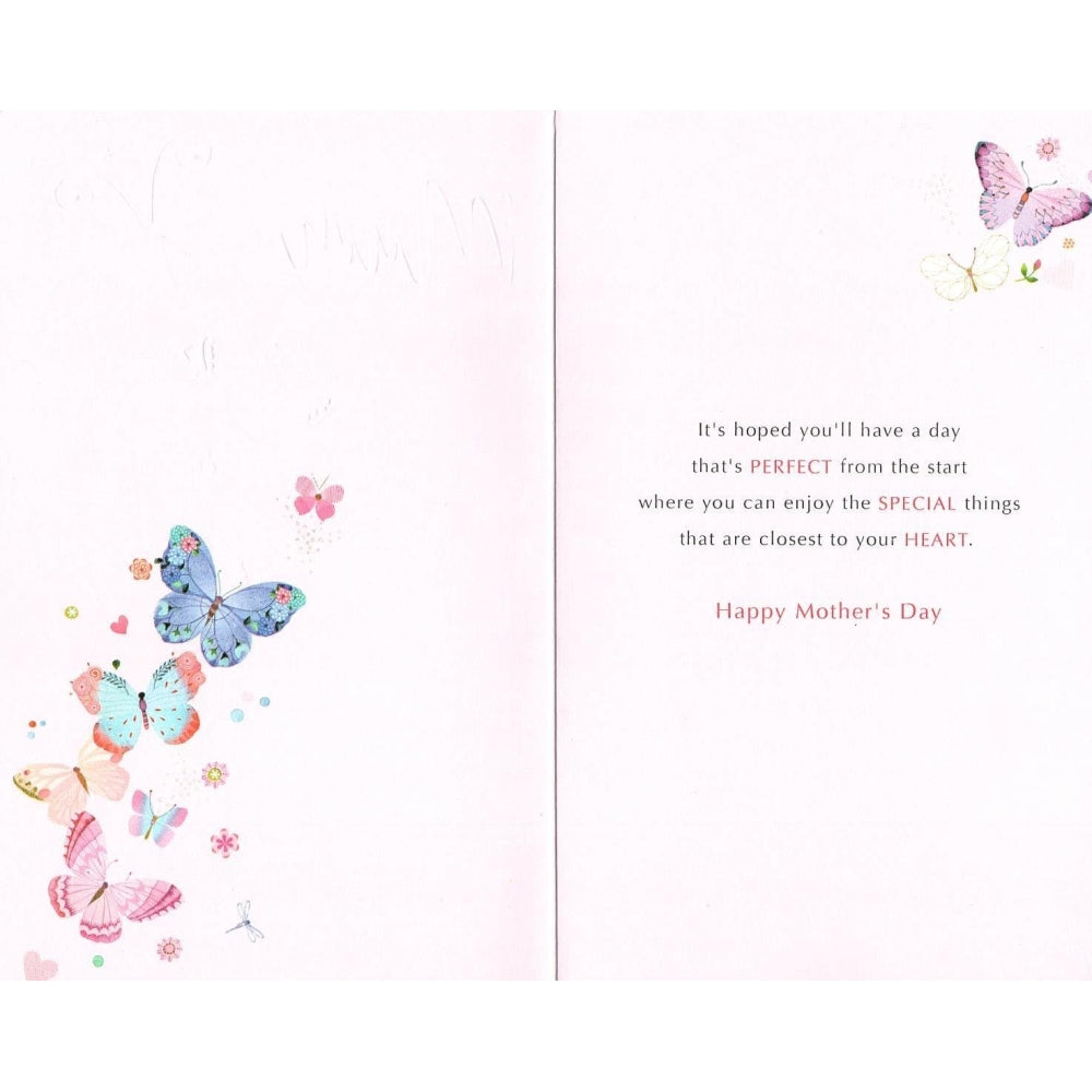 Lovely Mum Flutteringly Fabulous Gems Hand-Finished Mother's Day Card