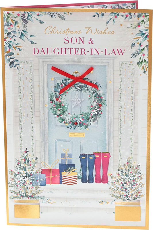Son & Daughter-In-Law Christmas Card Front Door Design 