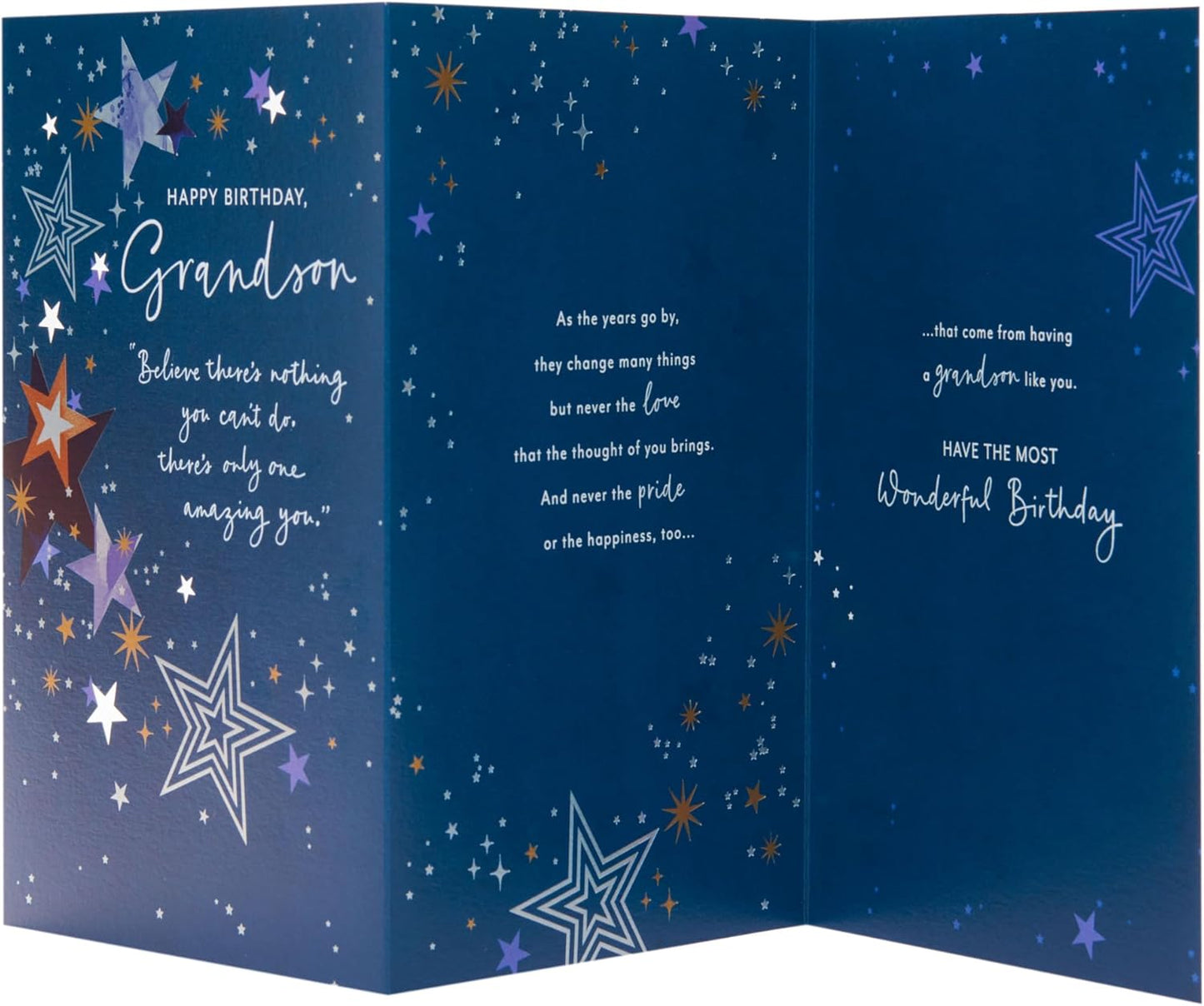 Stars Design Grandson Birthday Card