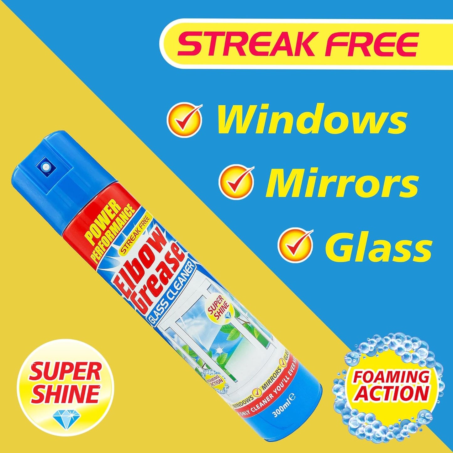Elbow Grease Glass Cleaner Aerosol 300ml