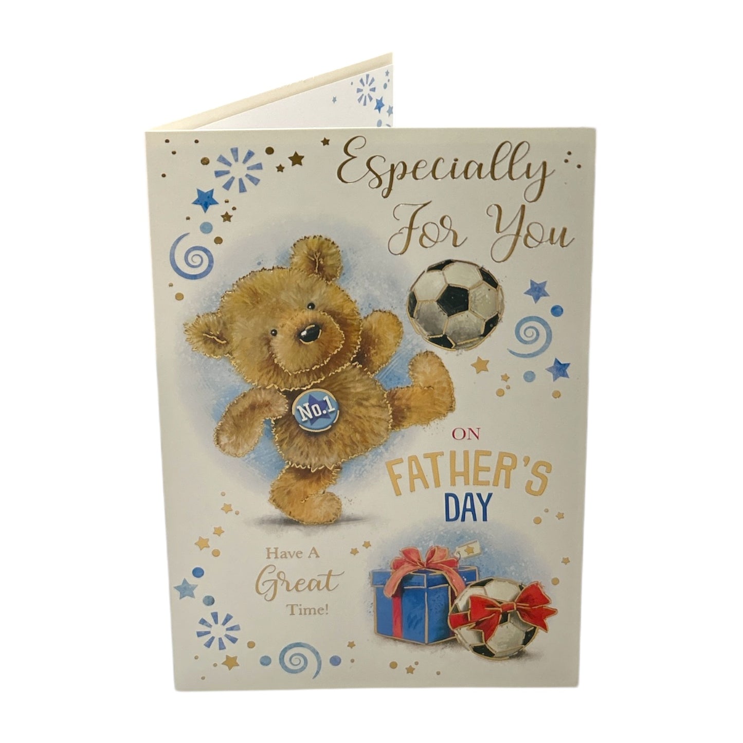 Especially For You Teddy Playing Football Design Father's Day Card