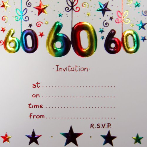 Pack Of 10 60th Birthday Party Invitation