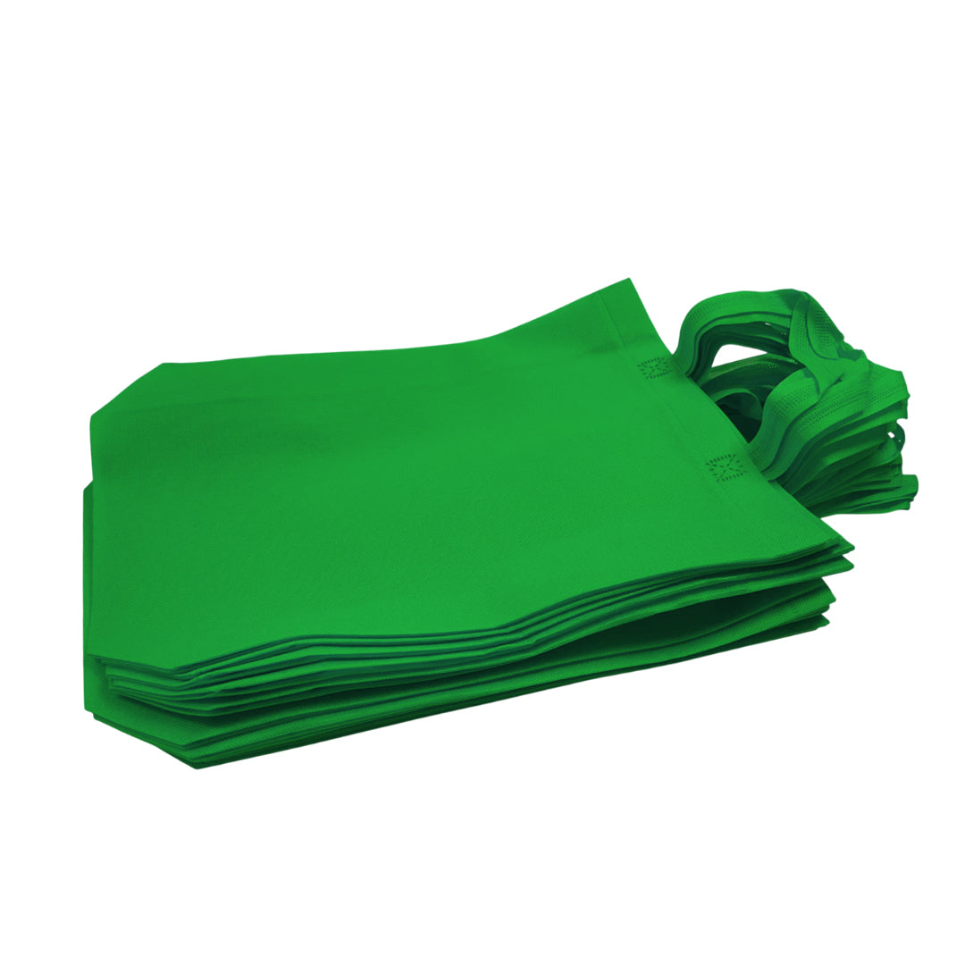 Pack of 50 Dark Green Coloured 25x35x10cm Non-Woven Bags with Handle