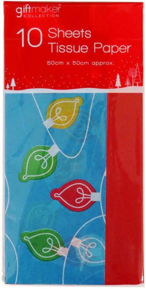 Pack of 10 Christmas Tissue Paper - Contemporary Design