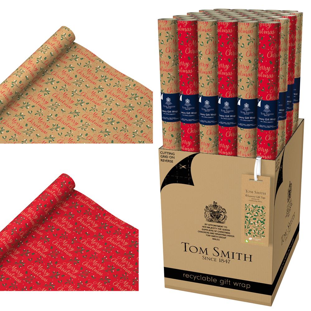 Single 3m Christmas Merry Berry Design Gift Wrap Roll