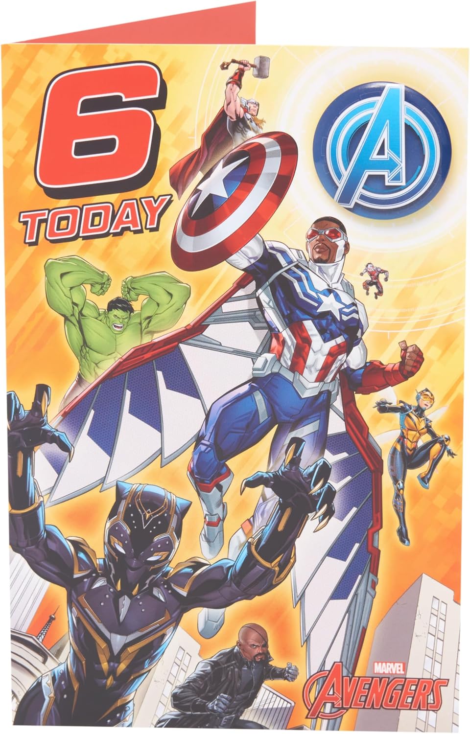 Marvel The Avengers Captain America & Heroes Design 6th Birthday Card