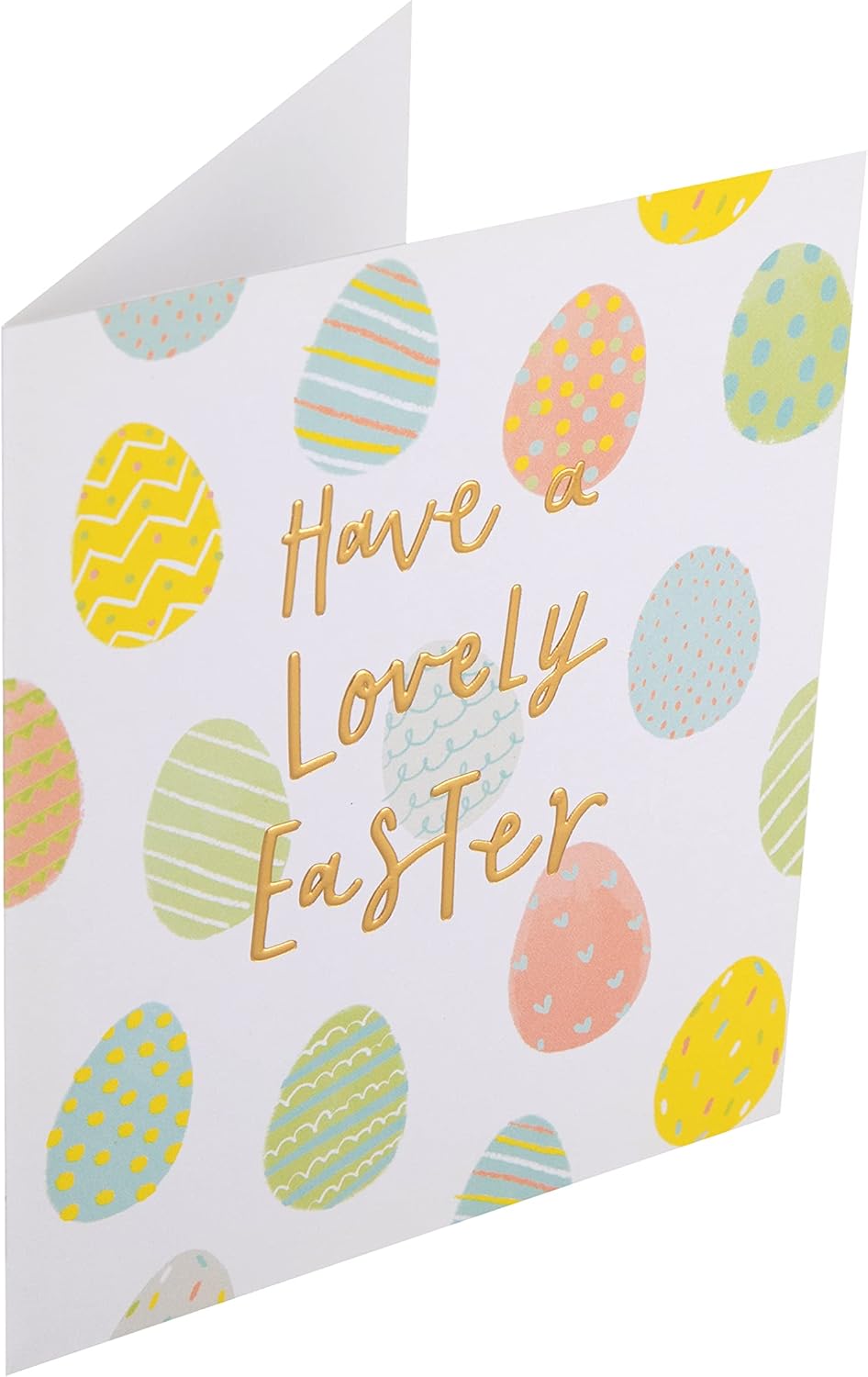 Contemporary Multicoloured Egg Pattern Design Easter Card