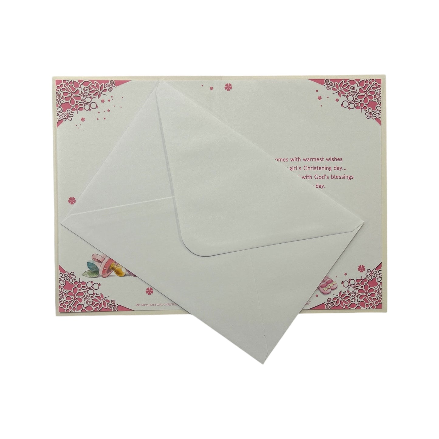 On Your Baby Girl's Christening Day Pink Congratulations Card