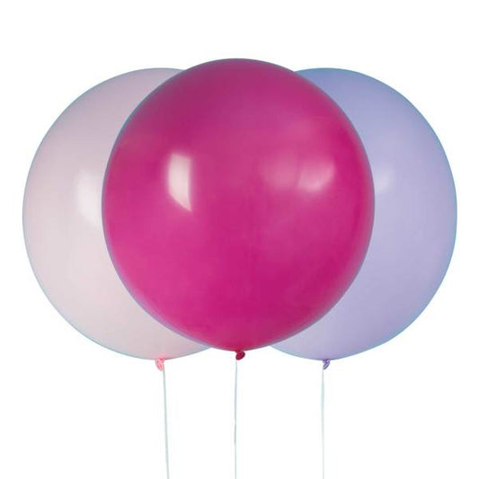 Pack of 3 24" Pink & Purple Giant Latex Balloons