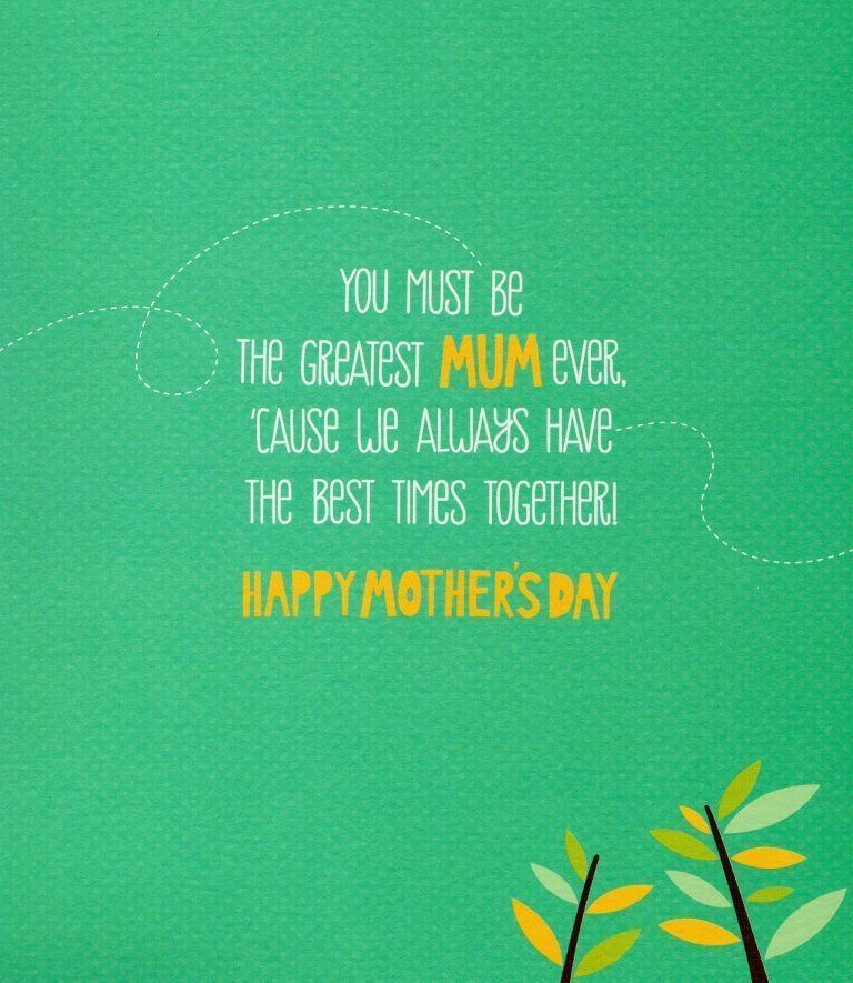 Mum You're Great From Son Jolly Creatures Mother's Day Card