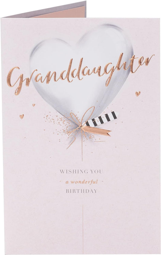 Silver Balloon Design Granddaughter Birthday Card