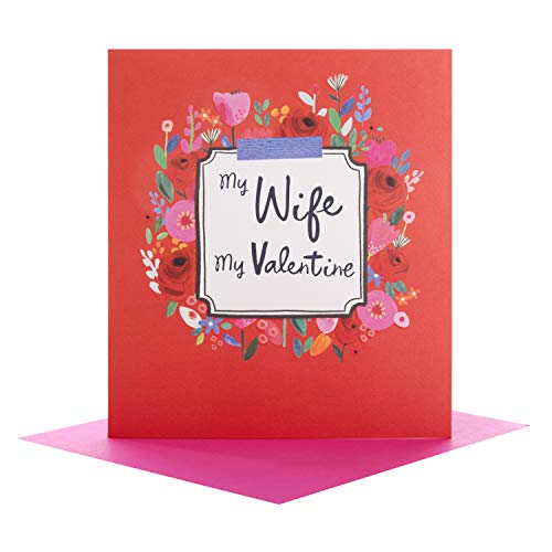 For Wife Floral Red Valentine's Day Card 'With Love'