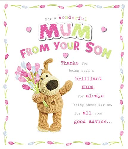Wonderful Mum Boofle With Bouquet Design Mother's Day Card From Your Son