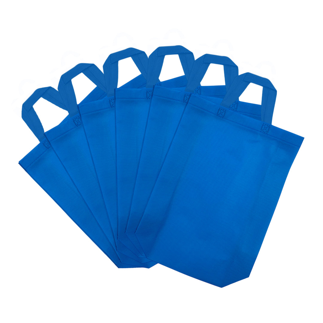 Pack of 100 Light Blue Coloured 30x38x10cm Non-Woven Bags with Handle