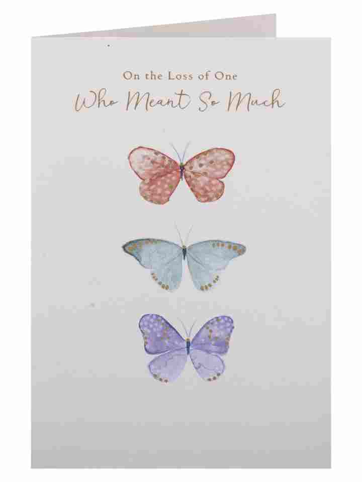 Three Butterflies Sympathy Card Condolences
