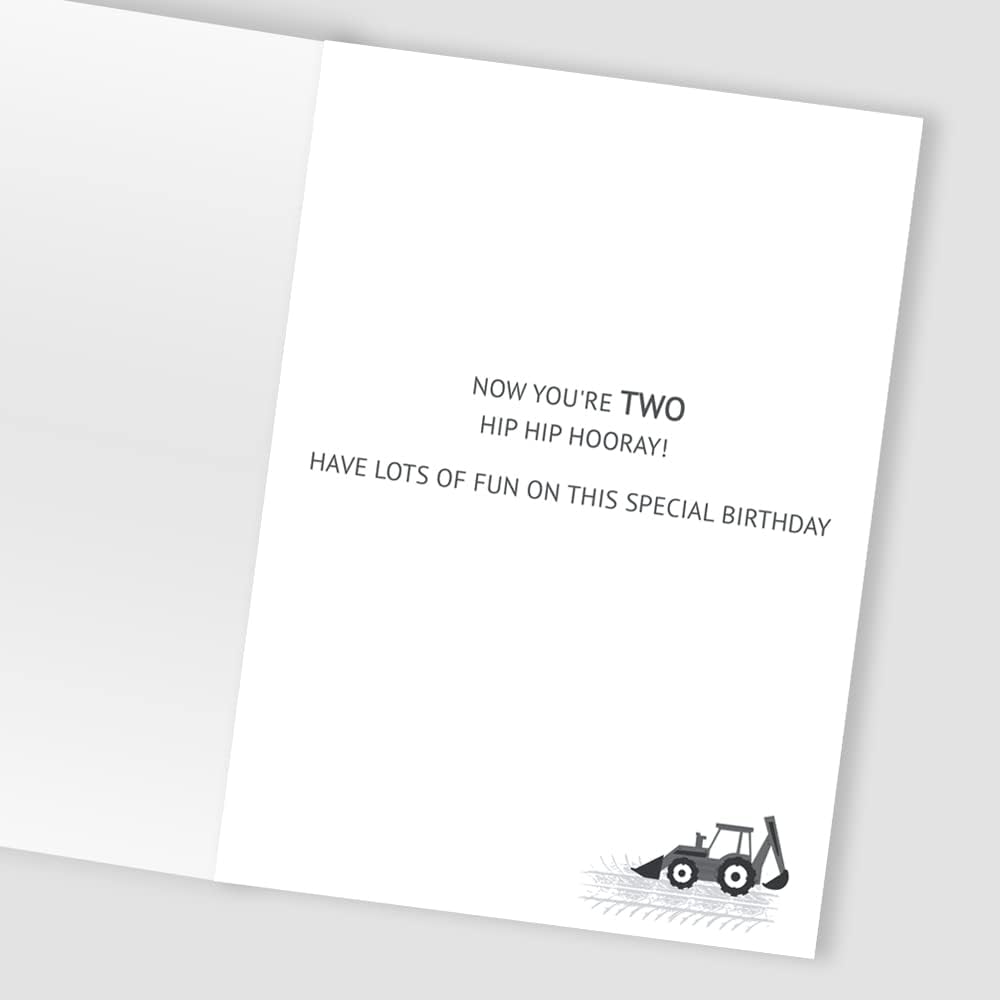 Diggers & Cranes Embellished Boys 2nd Birthday Card