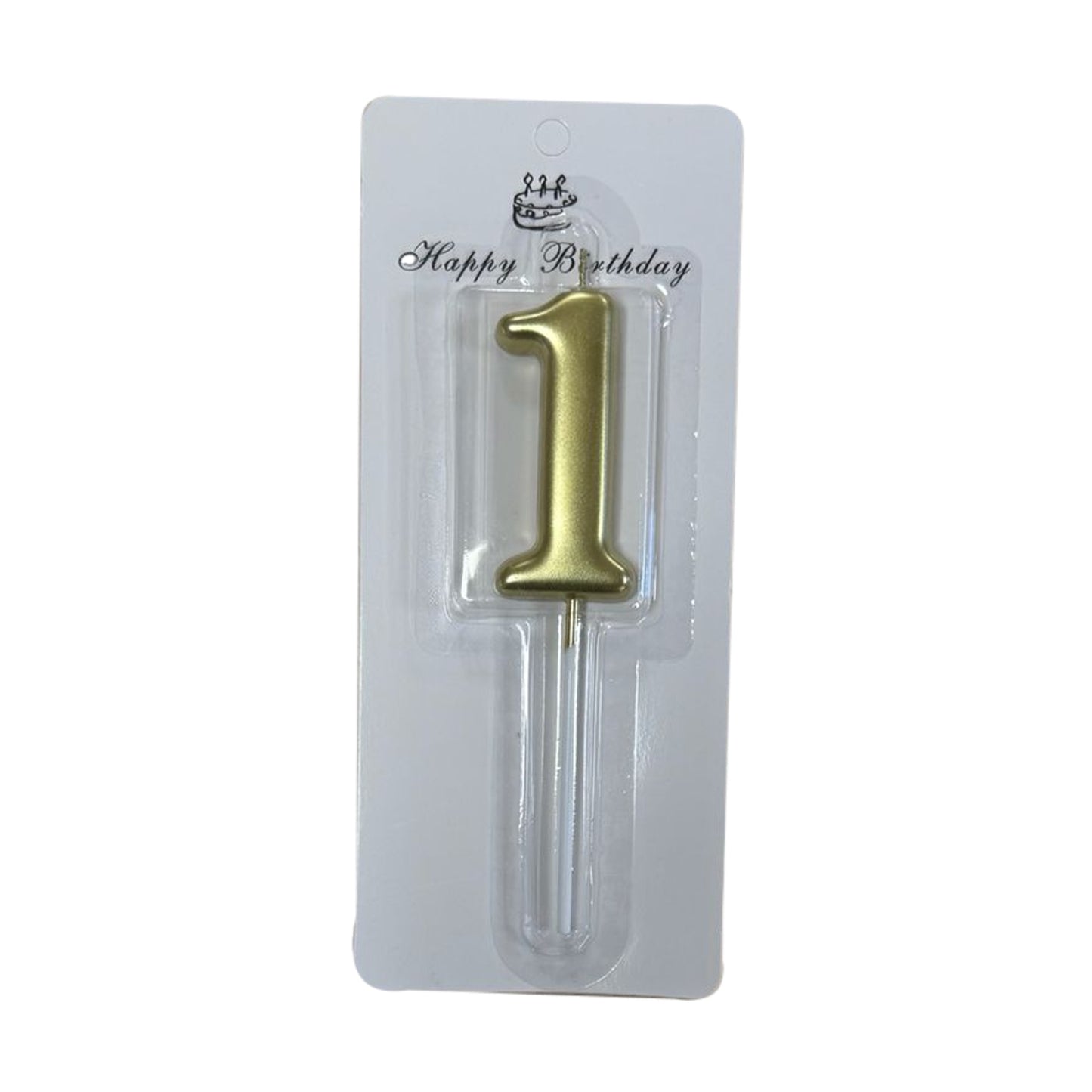 1 Number Gold-Plated Candle For Birthday Party