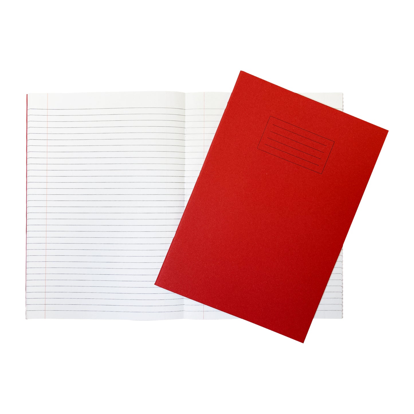 Pack of 10 Janrax A4 Red 80 Page Feint Ruled with Margin Exercise Books WF Paper with 225gsm Manilla Cover