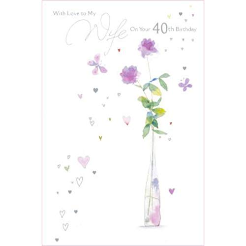 Wife 40th Birthday Greetings Card Age 40 Her