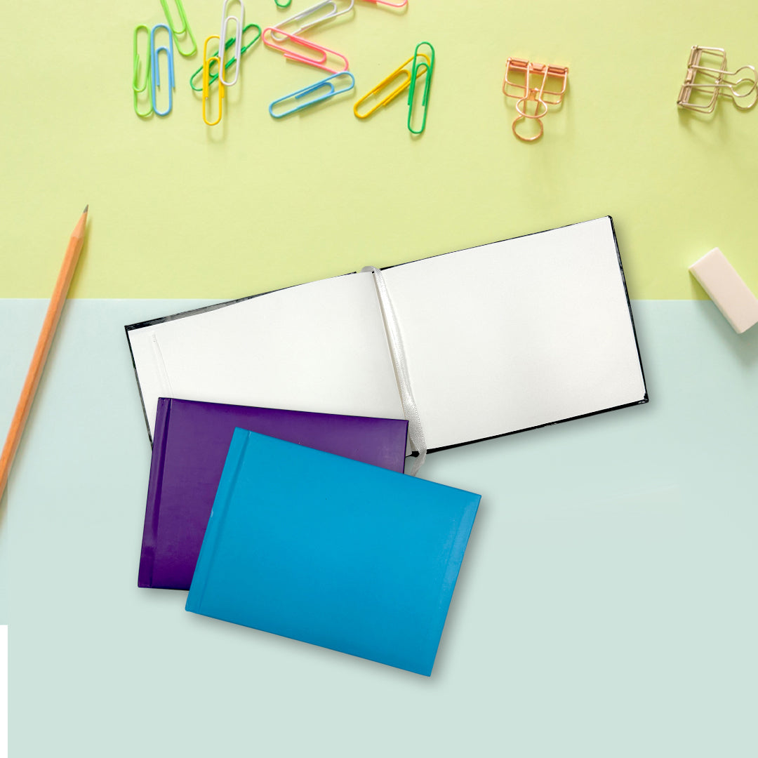 Pack of 8 Assorted Colour Plain Cover Autograph Books by Janrax