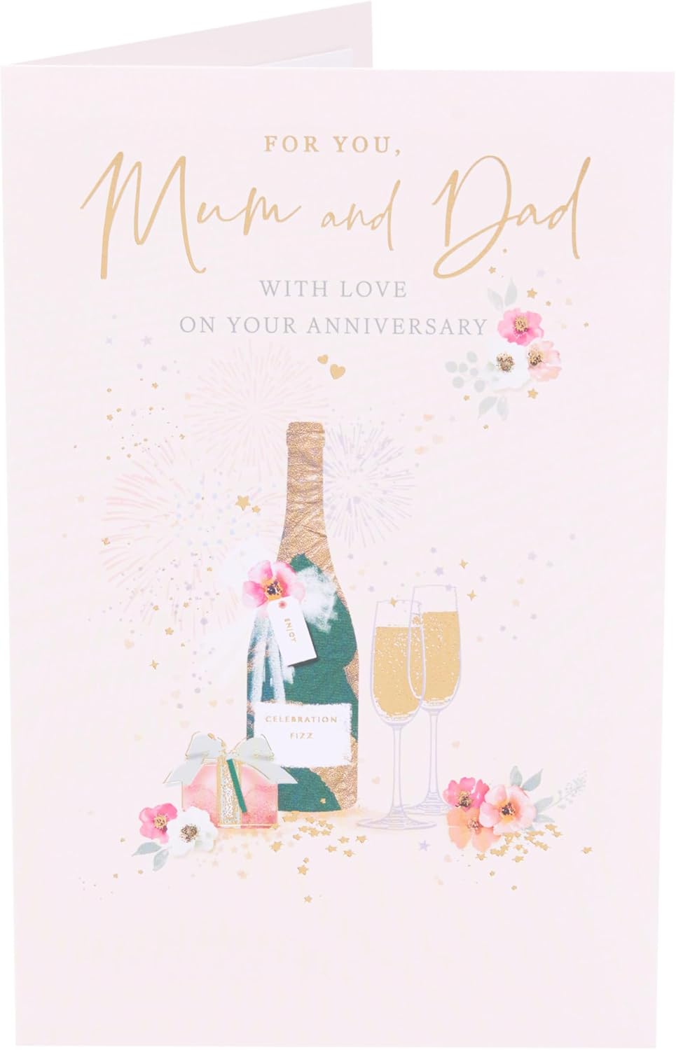 Pretty Celebration Design Mum & Dad Wedding Anniversary Card