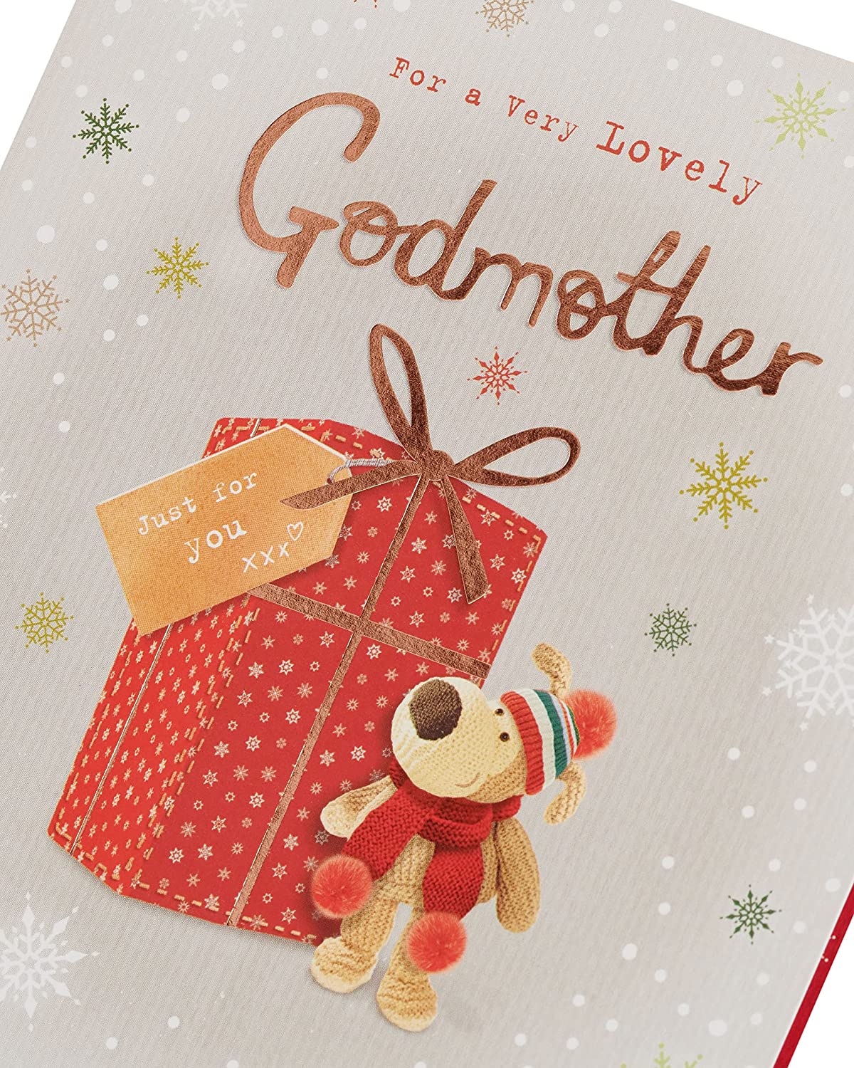 For Godmother Boofle with Large Present Christmas Card