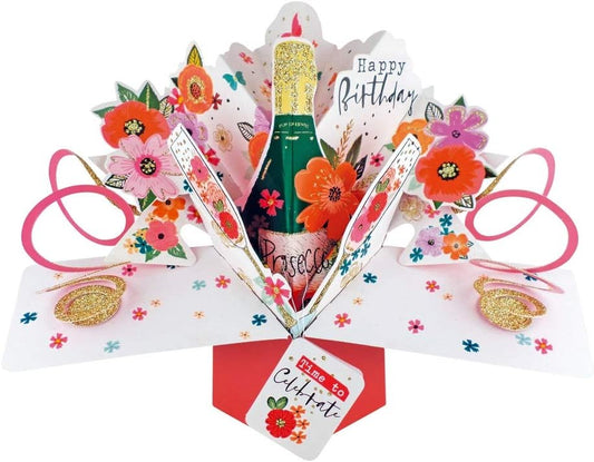 Prosecco 3D Pop-Up Birthday Greeting Card